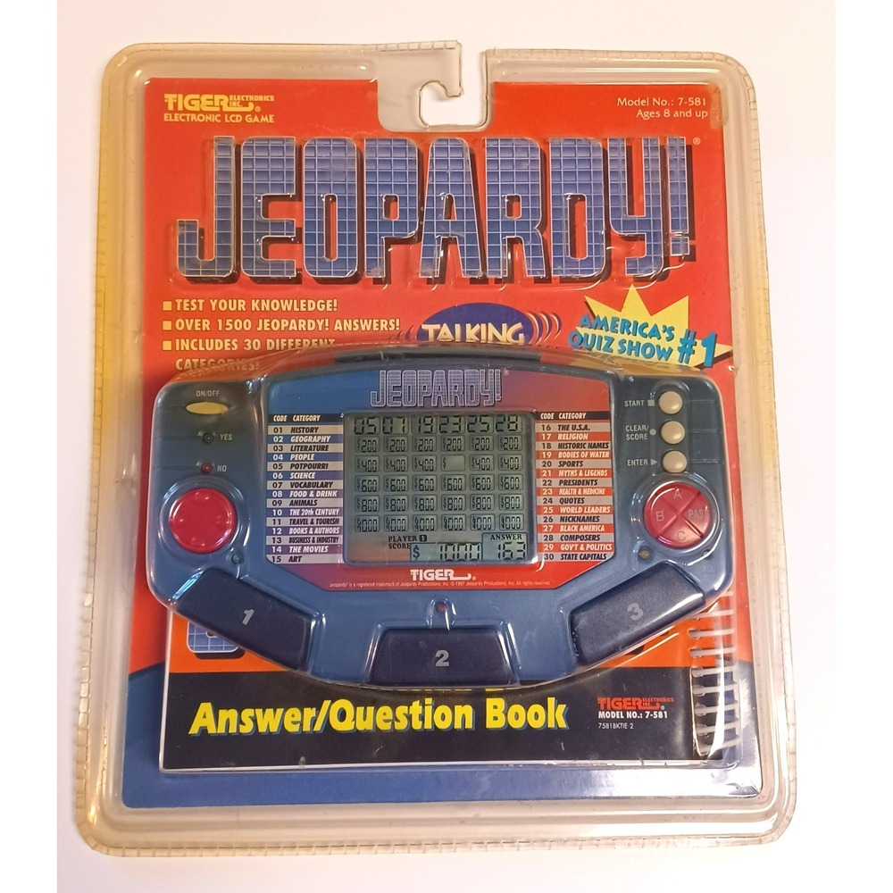 Vintage 1997 Tiger Jeopardy! Electronic LCD Handheld Game Model 7-581 NOS